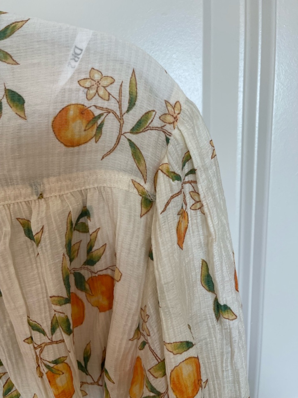 Dress Forum Cream Blouse with CitrusFloral Print - Picture 4 of 5